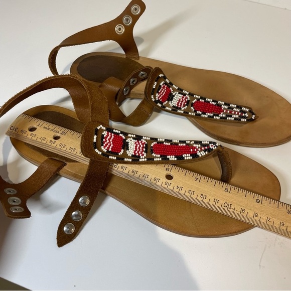 Isabel Marant Sandals Brown Suede Seed Bead - Picture 3 of 4